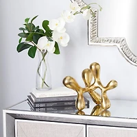 CosmoLiving by Cosmopolitan 9" Gold Aluminum Contemporary Abstract Sculpture