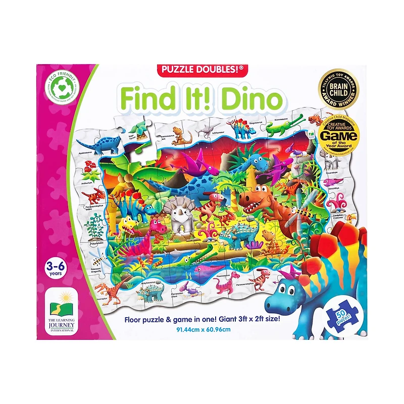 Puzzle Doubles! - Find It! Dino: 50 Pcs