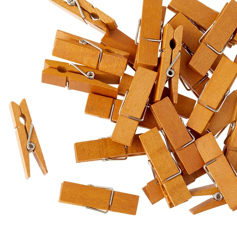 Walnut Medium Wide Clothespin by Recollections™, 30ct.