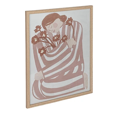 Hello Honey® Multicolor Woman & Flowers Reclaimed Wood & Glass Wall Art