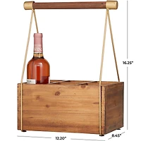 Light Brown Metal Modern Farmhouse Standing Wine Rack 16" x 12" x 8"