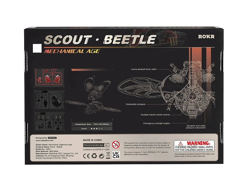 ROKR® Mechanical Age Scout Beetle LED 3D Puzzle Kit