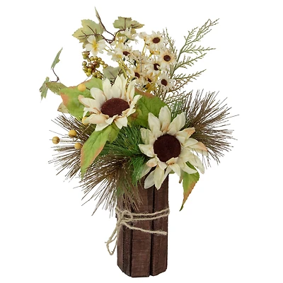 16" Sunflowers & Berries Artificial Fall Harvest Floral Decoration