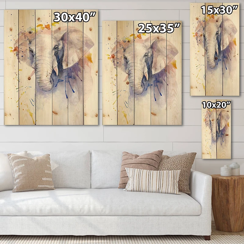 Designart - Portrait of An Elephant In Flowers