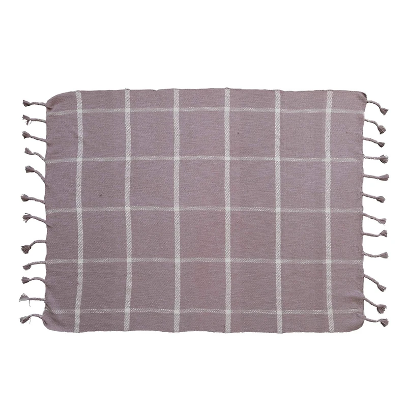 Hello Honey® Lilac Grid Throw Blanket with Tassels