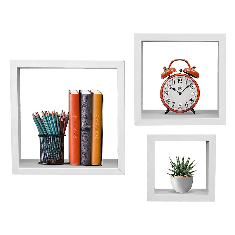 Sorbus Floating Square Shelf Set