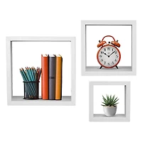 Sorbus Floating Square Shelf Set