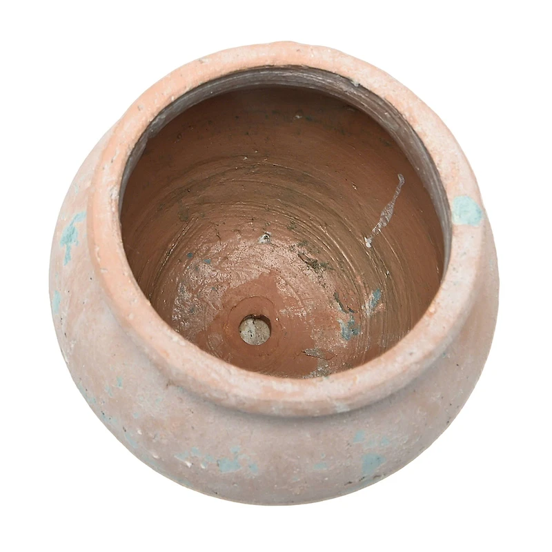 7.5" Tera Cotta & Blue Cement Pot by Ashland®