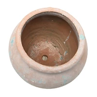 7.5" Tera Cotta & Blue Cement Pot by Ashland®