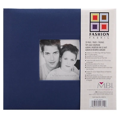MBI® Blue Fashion Fabric Post Bound Album with Window