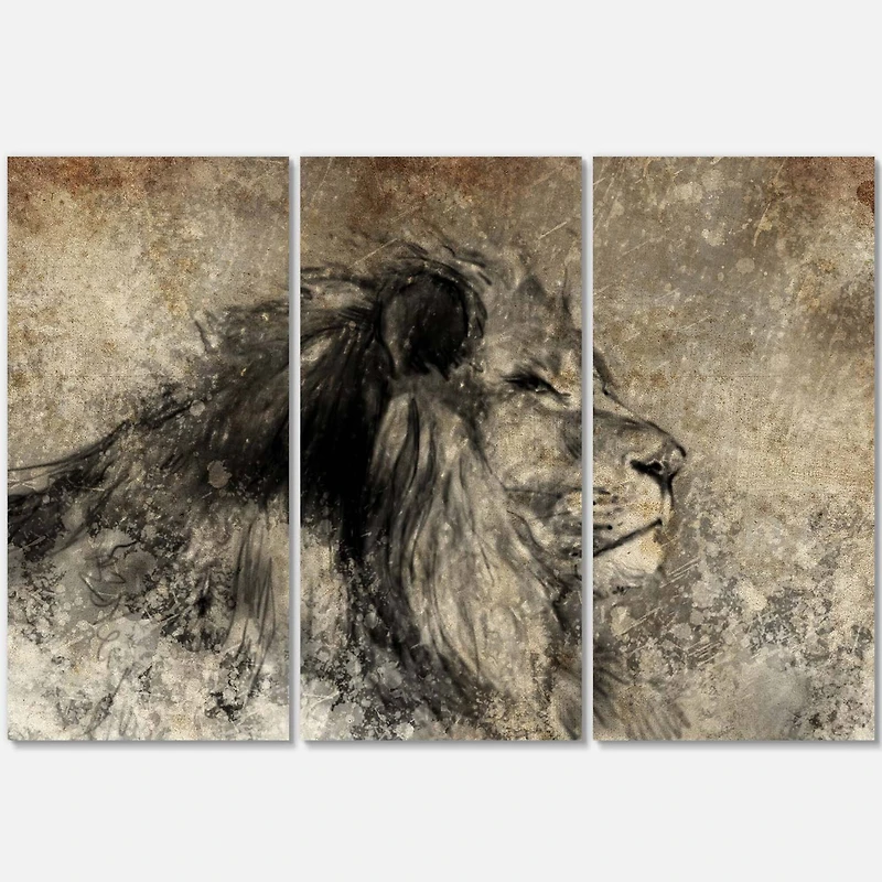 Designart - Lion in Sepia
