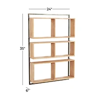 Brown Wood Industrial Wall Shelf, 35" x 24" x 6"