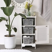 DII® Small Antique White Chicken Wire Baskets with Black Gingham Liners, 3ct.