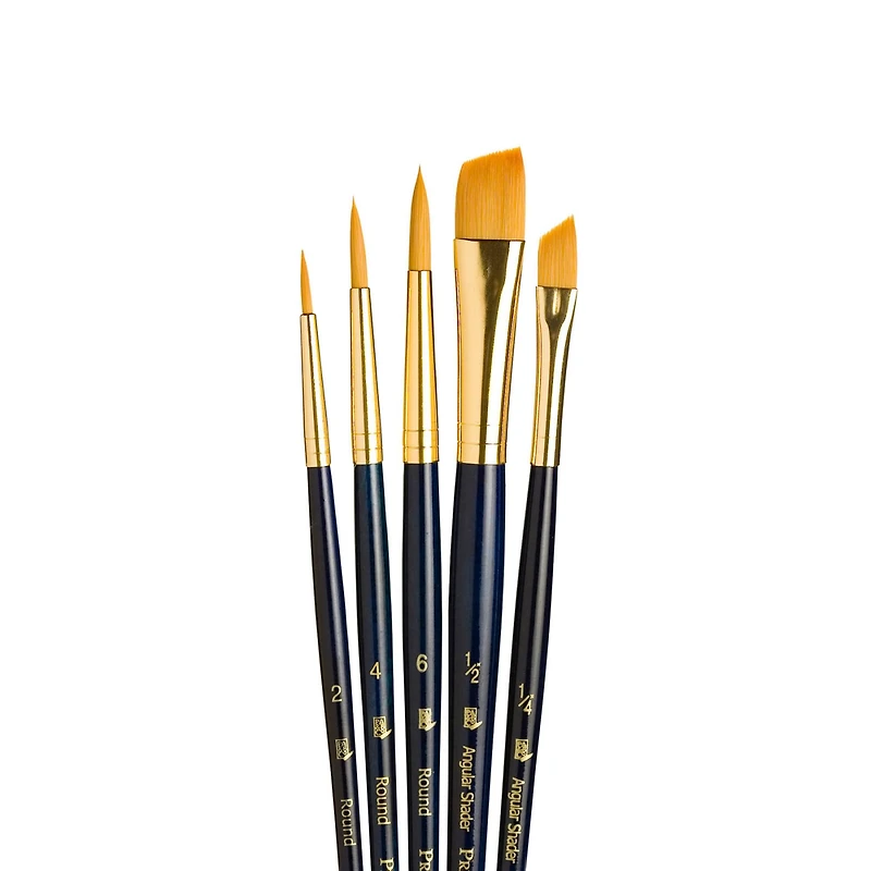 Princeton™ RealValue™ Golden Taklon Brush Set With Rounds & Angle Shaders