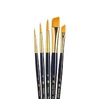 Princeton™ RealValue™ Golden Taklon Brush Set With Rounds & Angle Shaders