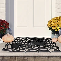 Black Spider Web Rectangular Halloween Doormat