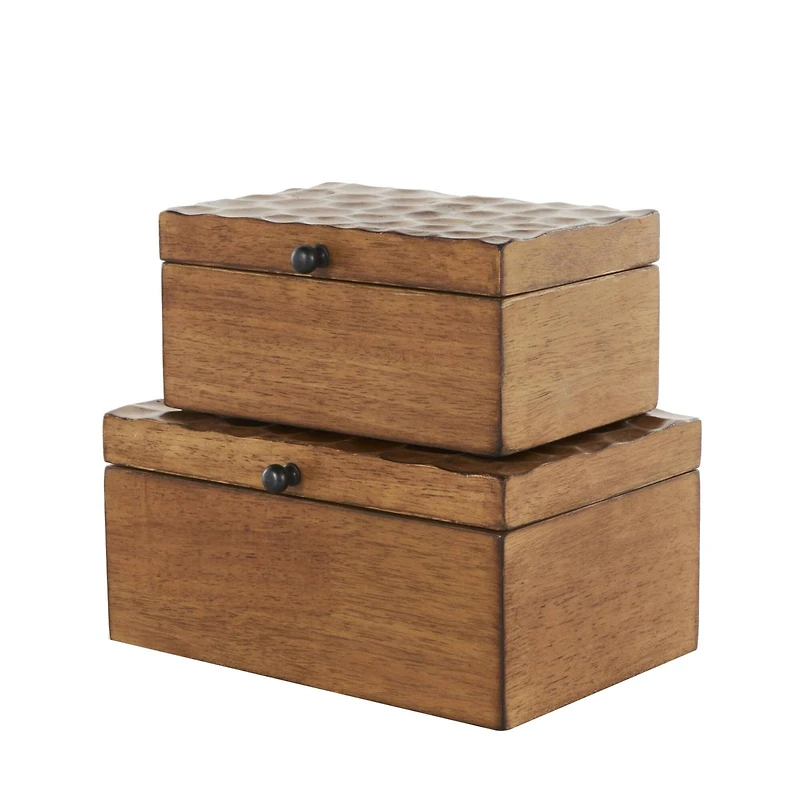 Brown Textured Concave Honeycomb Storage Box Set