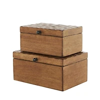 Brown Textured Concave Honeycomb Storage Box Set