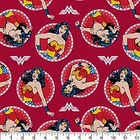 Camelot Fabrics DC Comics Wonder Woman Circles Cotton Precut, 4ct.