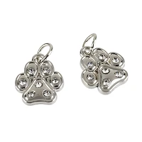 Charmalong™ Rhodium Paw Charms by Bead Landing™