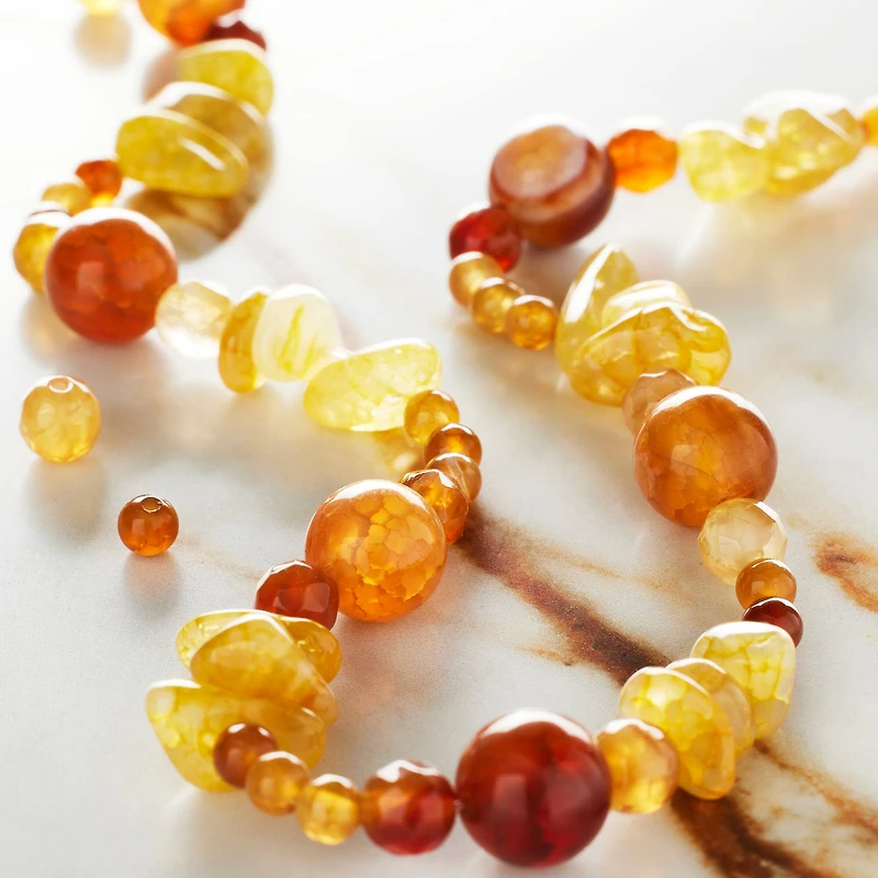Yellow Agate Stone Semi-Precious Beads Value Pack by Bead Landing™
