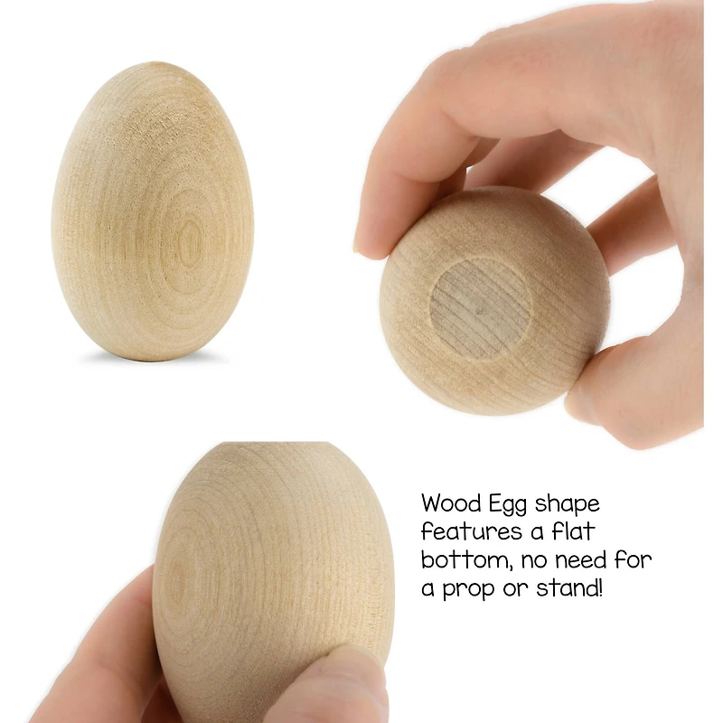 Hygloss® 2.5" Wooden Eggs, 3ct.