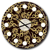 Designart 'Gold And Black Swirl Ii Mid-Century Modern Wall Clock