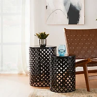 Glitzhome® Multifunctional Metal Garden Stool Set