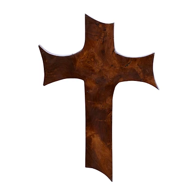 Brown Teak Wood Eclectic Style Wall Decor 14" x 10" x 1"