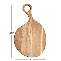 Hello Honey® 14.5" Round Acacia Wood Cutting Board with Handle