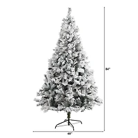 7ft. Unlit Flocked White River Mountain Pine & Pinecones Artificial Christmas Tree