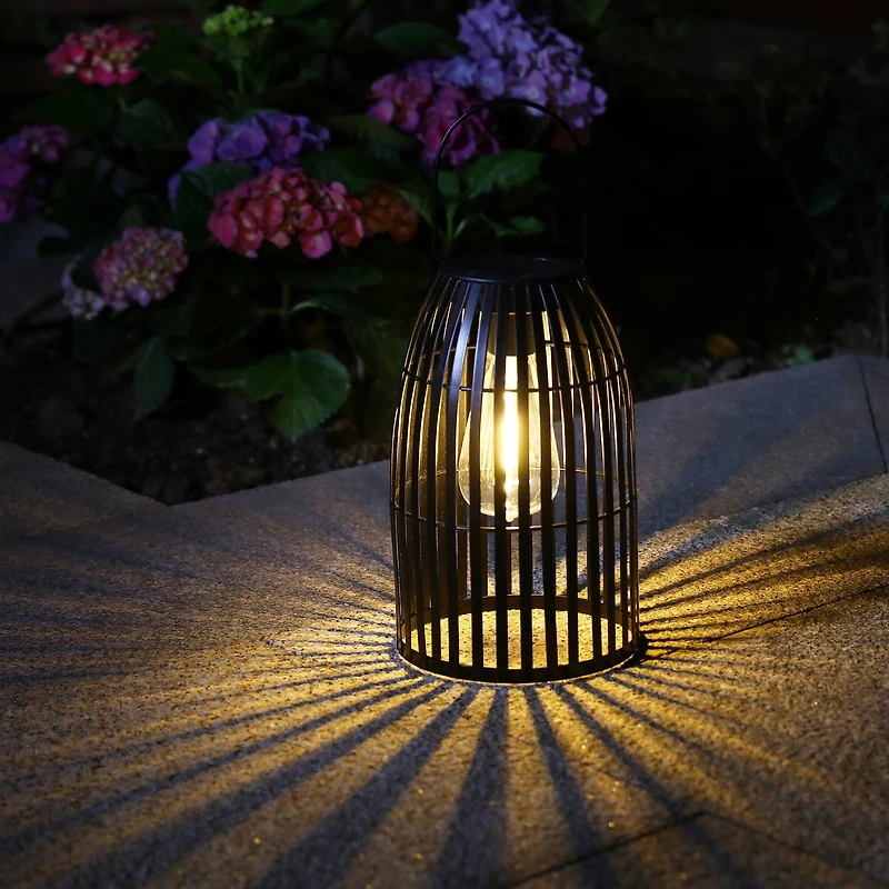Glitzhome® 10" Woven Solar Powered Outdoor Hanging Lantern