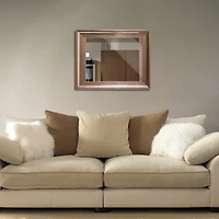 Head West Traditional Brushed Nickel Framed Wall Vanity Mirror - 24" x 30"