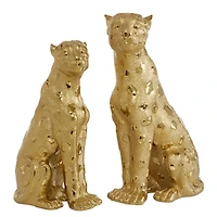Gold Glam Leopard Sculpture Set