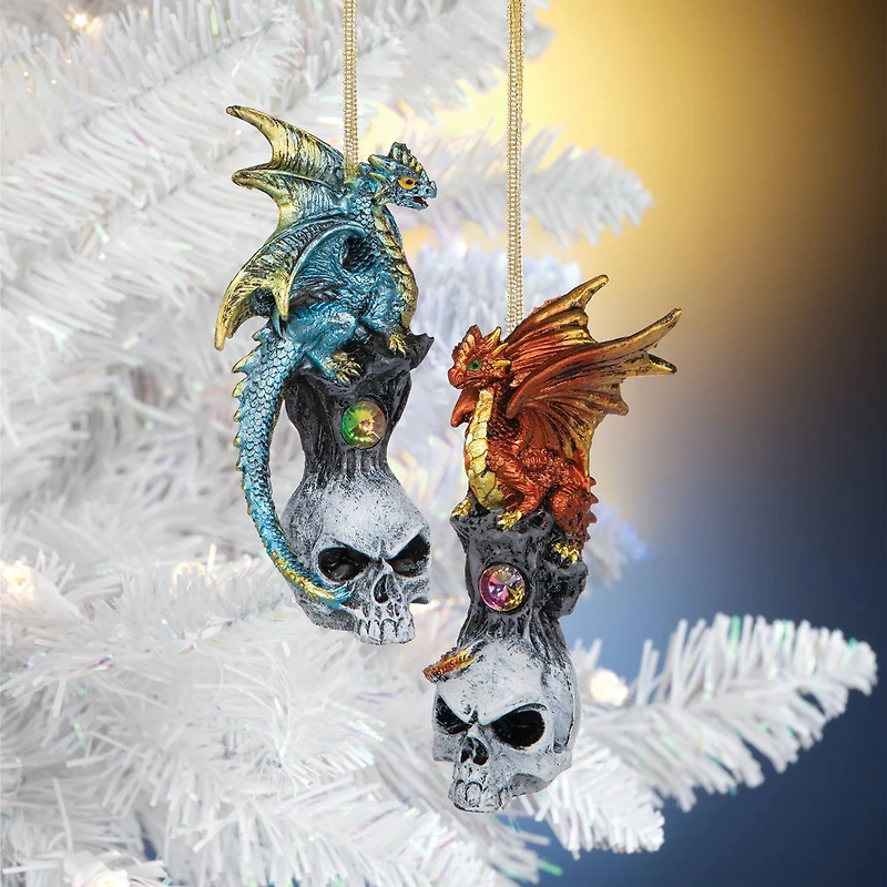 Design Toscano Dragons of Skull Hollow Ornament Set