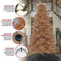 9ft. Pre-Lit Rose Gold Metallic Evergreen Artificial Christmas Tree