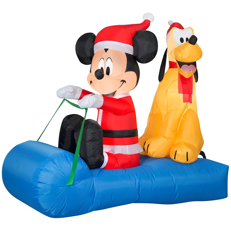 4.5ft. Airblown® Inflatable Christmas Mickey Mouse & Pluto on Sled
