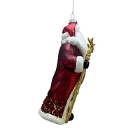 7.5" Santa with Reindeer Staff Glass Ornament by Ashland®