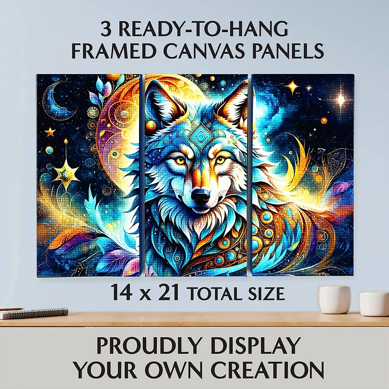 ArtSkills® Brilliant Art Mythical Wolf Stretched Canvas Diamond Painting Kit