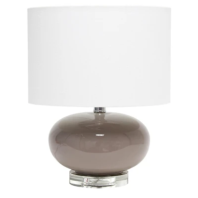 Lalia Home 15.25" Ovaloid Glass Table Lamp with White Shade