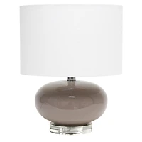 Lalia Home 15.25" Ovaloid Glass Table Lamp with White Shade