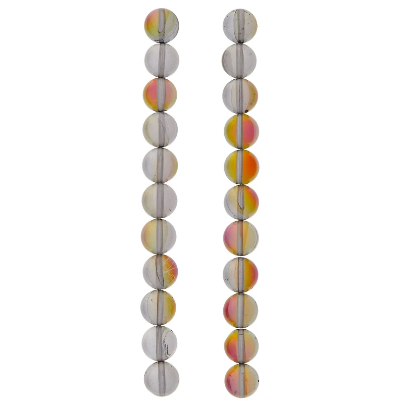 Gray Opal Glass Round Beads, 10mm by Bead Landing™