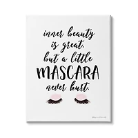 Stupell Industries A Little Mascara Never Hurt Phrase Glam Lashes Canvas Wall Art
