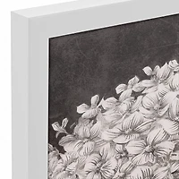 Sketched Hydrangeas White Framed Canvas