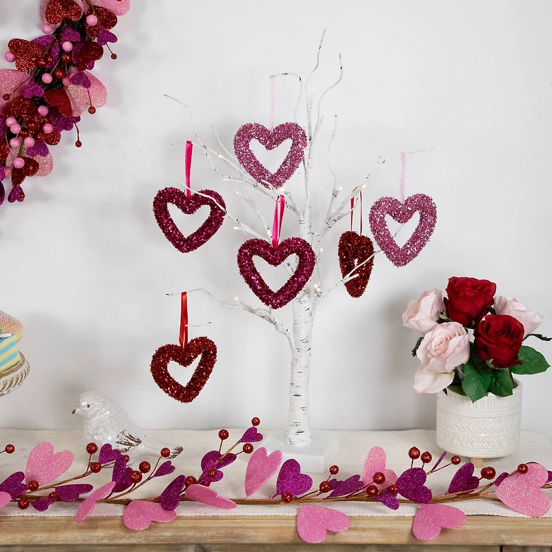 4" Shimmering Tinsel Hearts Valentine's Day Hanging Wall Décor, 18ct.