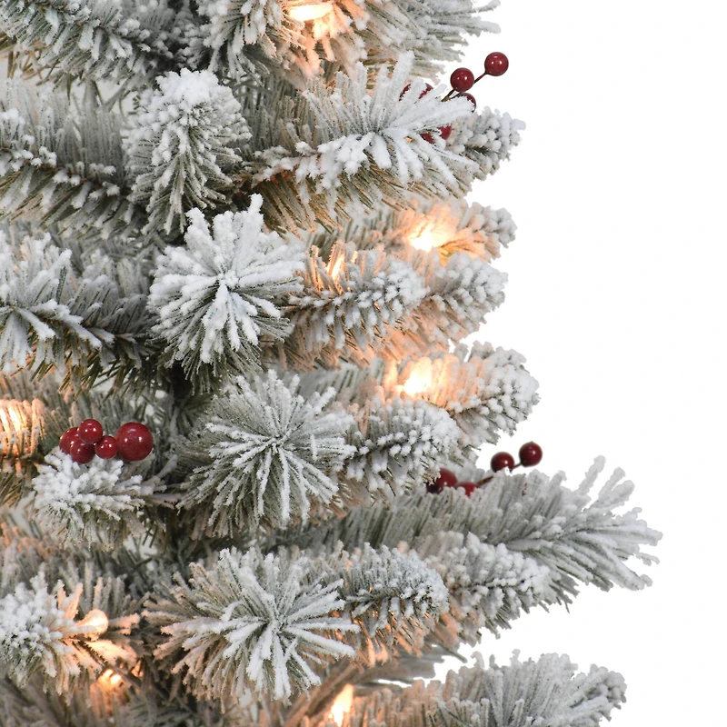 2 Pack 5ft. Pre-Lit Western Spruce Artificial Christmas Tree in Pot, Clear Incandescent Lights