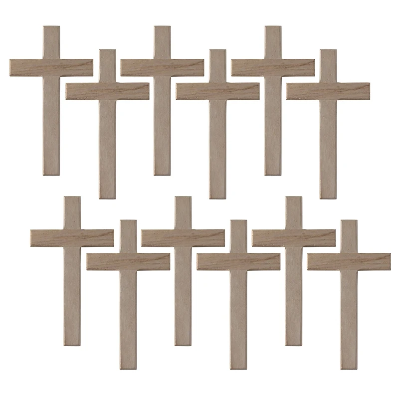 12 Pack: 8" Wood Cross by Make Market®