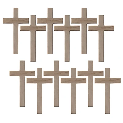 12 Pack: 8" Wood Cross by Make Market®