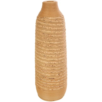 24" Light Brown Seagrass Handmade Vase
