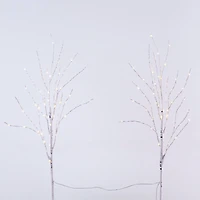 2 Pack 2.5ft. Pre-Lit White Birch Artificial Christmas Branches, Warm White Micro LED Lights